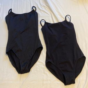2 black Bloch camisole leotards size small